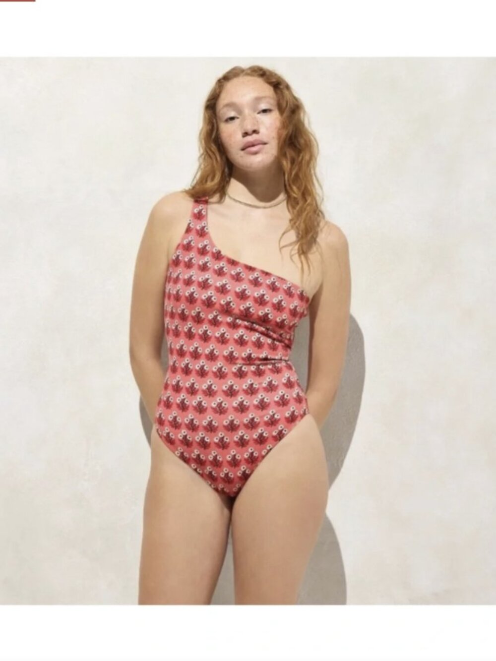 NWT J. CREW Kay One-Piece One Shoulder Classic Sculpt Coral Multi Swimsuit 8